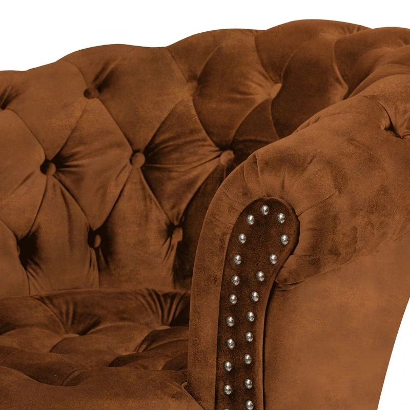 Фотьойл Честърфийлд Людовик, винтидж коняк